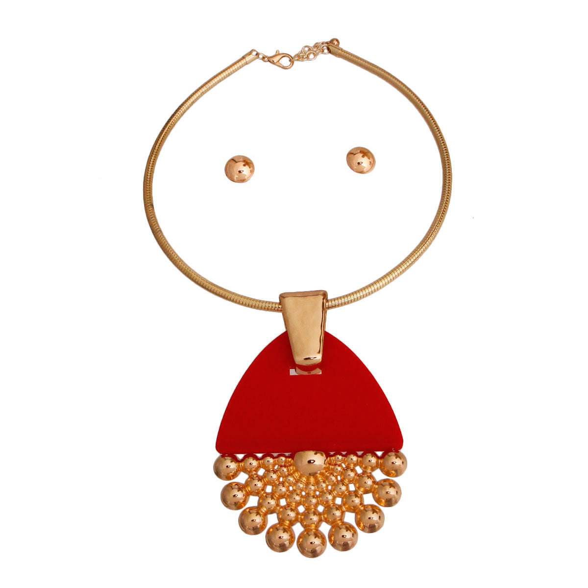 Red Teardrop Burst Necklace 18″ Red Browsebrooklyn 